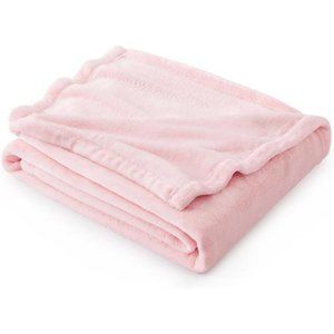 Fleece Blanket Throw Pink - 300GSM Blankets for Couch, Sofa,Bed,Soft Lightweight